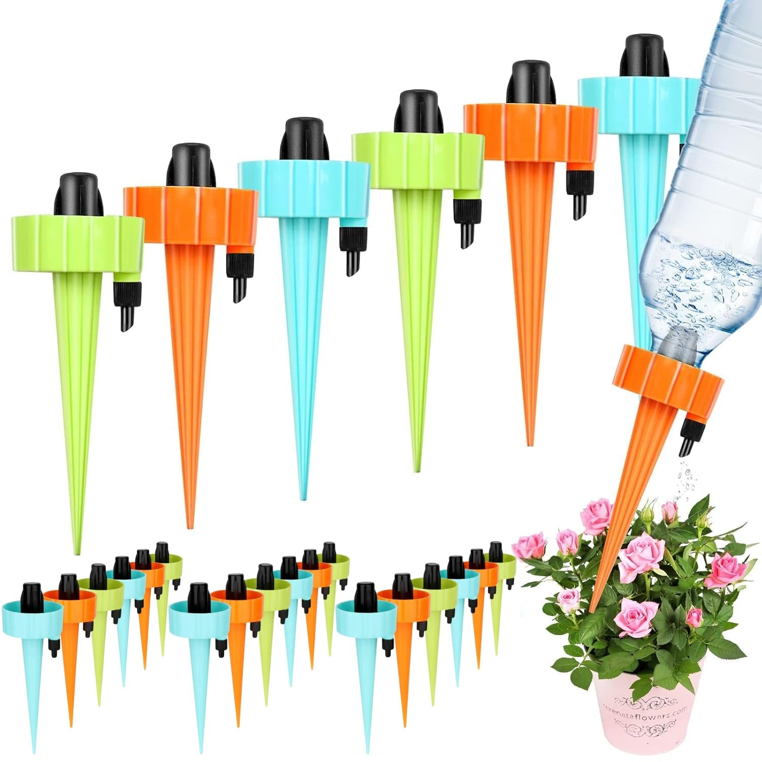 32 Pcs Riego por goteo para macetas,Riego automatico macetas botella,Riego por goteo