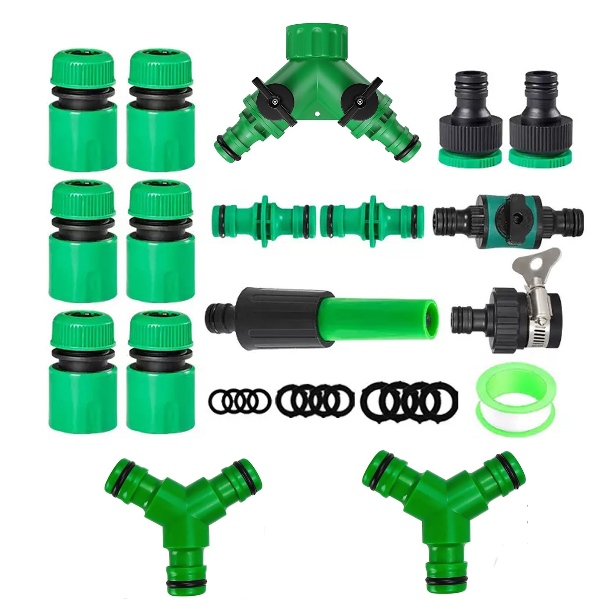 17 Piezas Conectores para Mangueras de Jardín, Accesorios de Manguera Conector Rápido sin