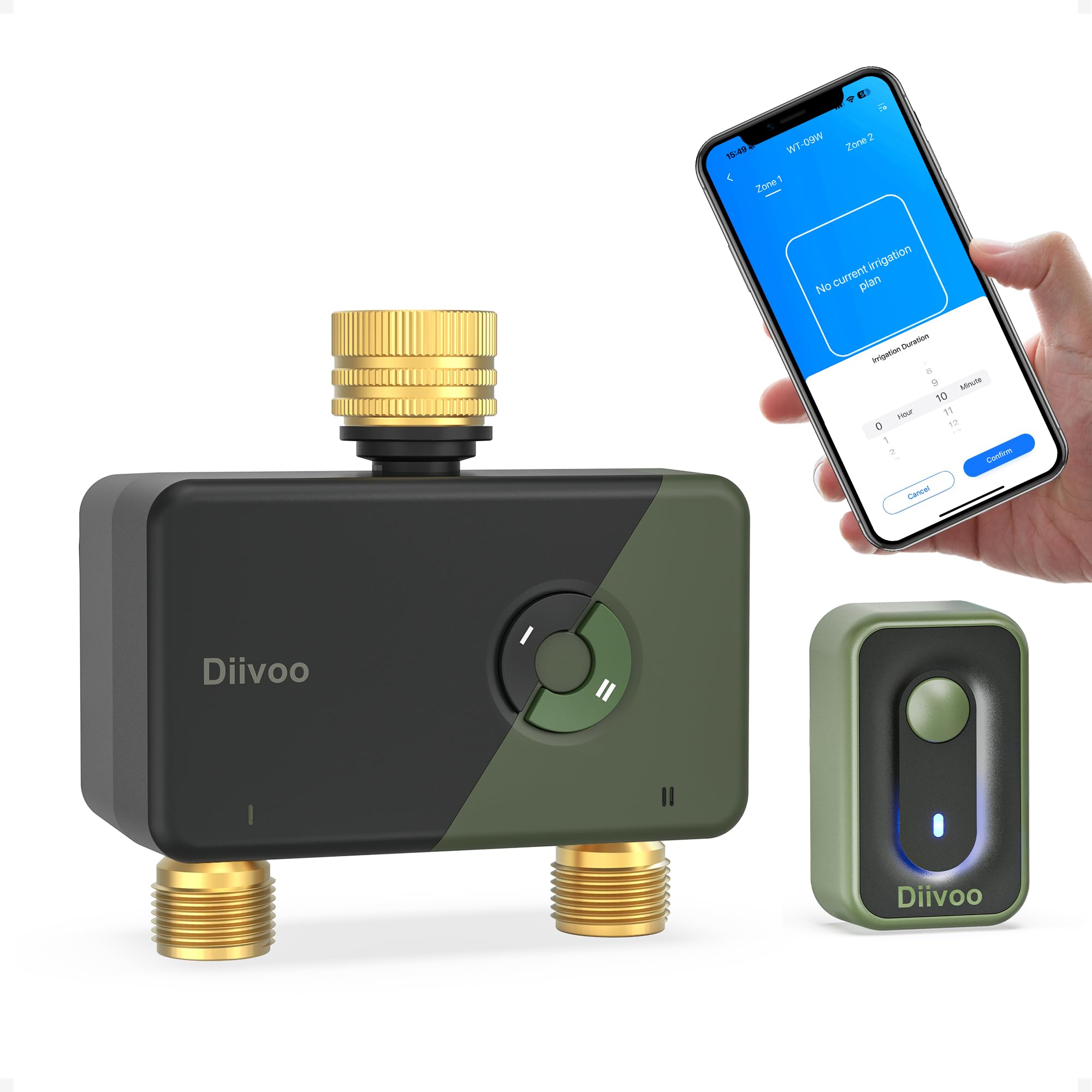 Programador de riego Diivoo WiFi latón