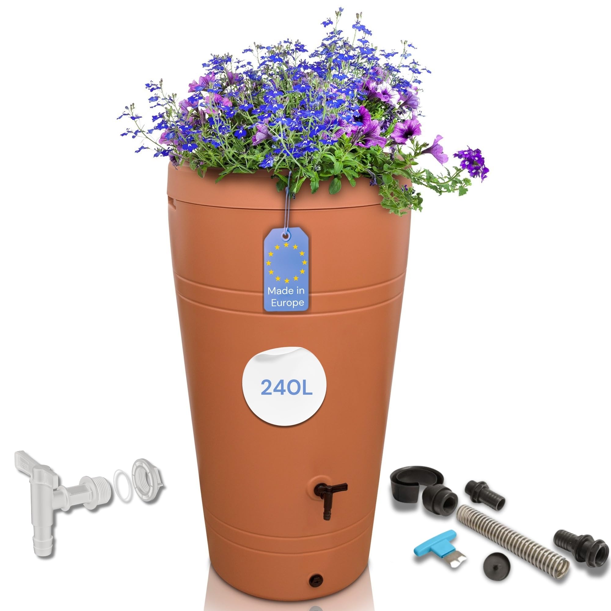 YourCasa Deposito Agua 230 litros [Diseño Decore] Barril de Lluvia Resistente a Las