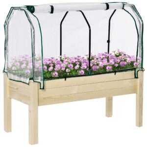 Jardinera Elevada De Madera Outsunny 121x55x117 cm