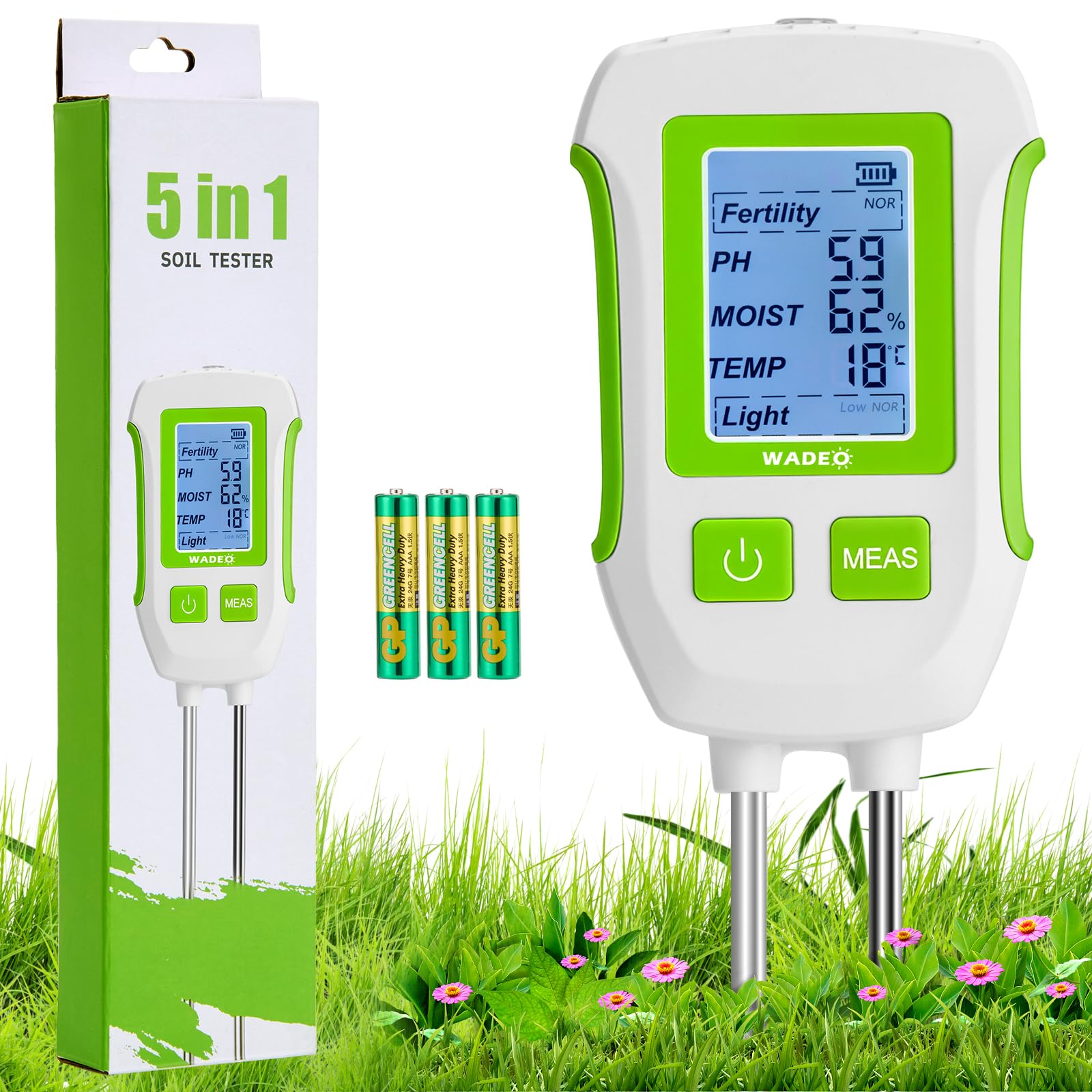Medidor De Humedad Y PH WADEO solar