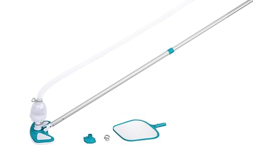 BESTWAY Kit de Mantenimiento para Piscinas AquaClean con Pértiga 279 cm, Limpiafondos Azul