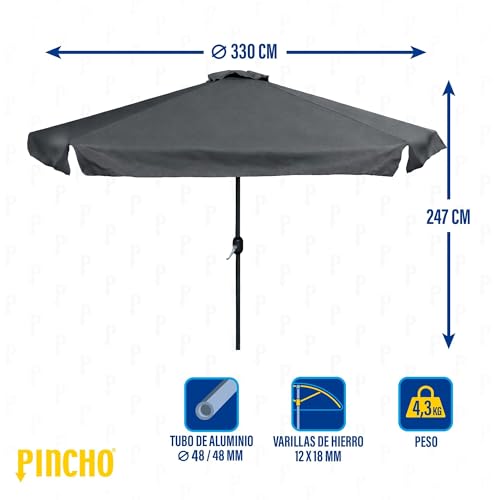 Sombrilla Grande Exterior Pincho solar 330cm 330 CM