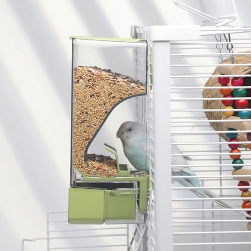 Comedero automático para pájaros, comedero para Jaula de pájaros con Percha para