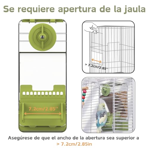 Comedero automático para pájaros, comedero para Jaula de pájaros con Percha para