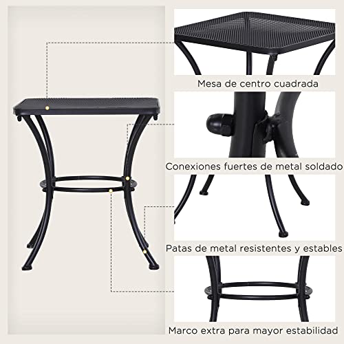 Mesa Auxiliar Exterior Outsunny 45x45x50 cm