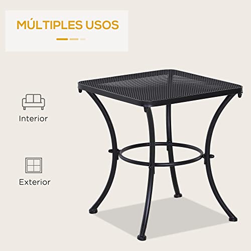 Mesa Auxiliar Exterior Outsunny 45x45x50 cm