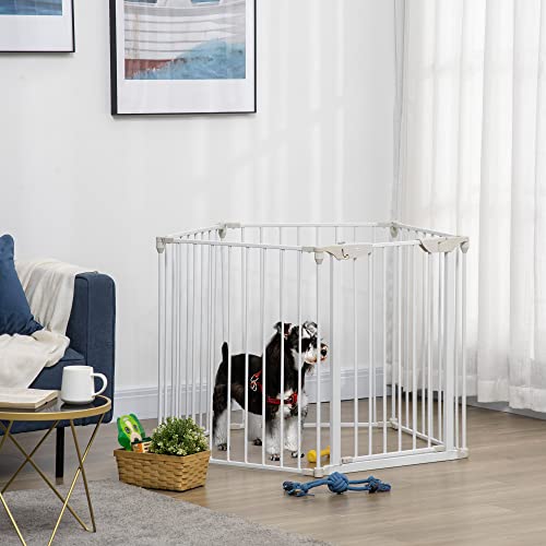 Valla Plegable Para Mascotas PawHut 300x74,5 cm