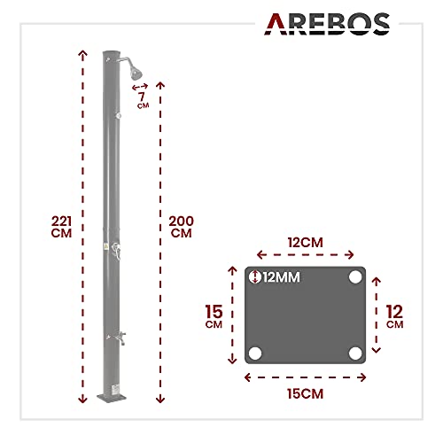 Ducha Solar De Jardin Arebos solar 20 litros 221cm