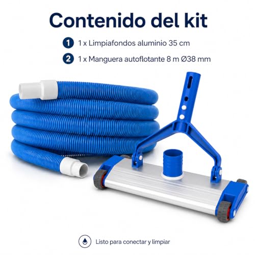 Limpiafondos para piscina SIQUA 8 m 38 mm