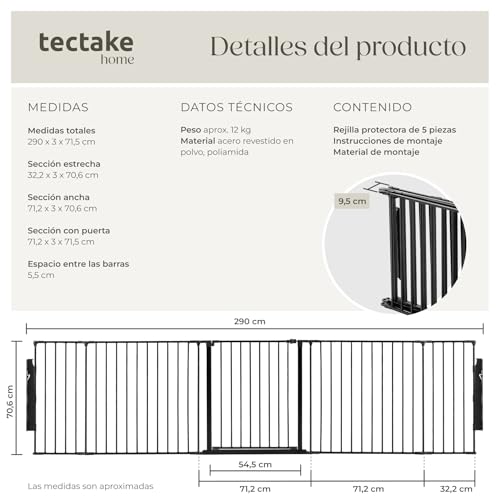 Valla Plegable Para Mascotas tectake 290cm