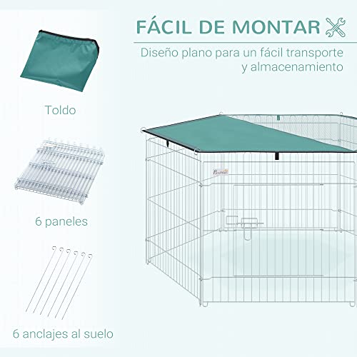 Valla Plegable Para Mascotas PawHut 59x60 cm