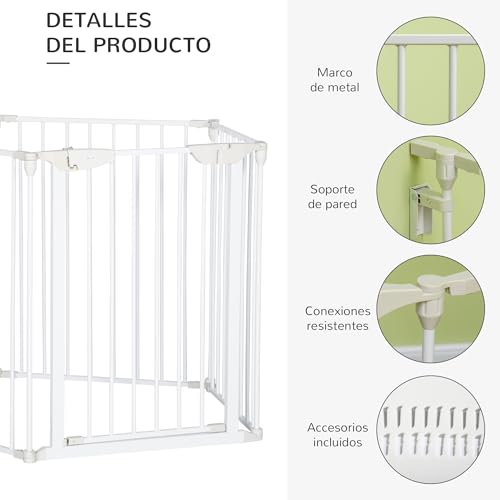 Valla Plegable Para Mascotas PawHut 300x74,5 cm