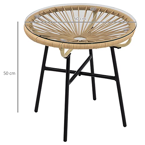 Mesa Auxiliar Exterior Outsunny 50x50 cm