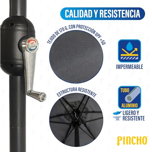 Sombrilla Grande Exterior Pincho solar 330cm 330 CM