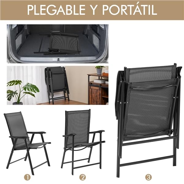 Sillas Plegables De Jardin Yaheetech 65 x 93,5 x 55,5 cm