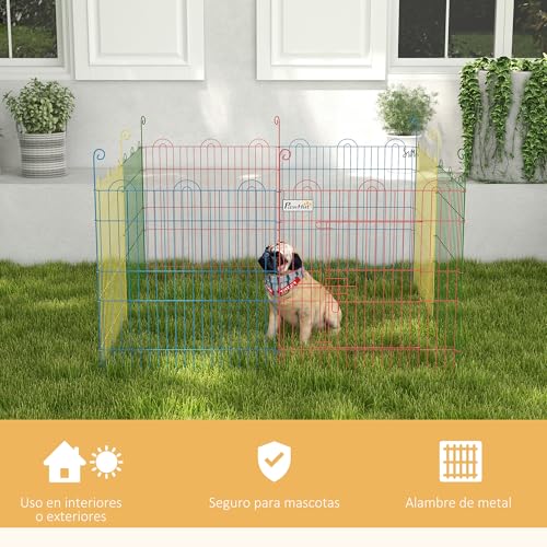 Valla Plegable Para Mascotas PawHut 156x60 cm