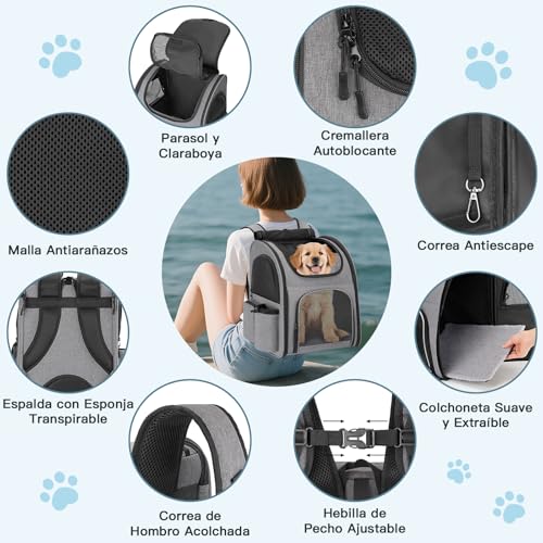 Transportin Para Gatos Y Perros Mochila