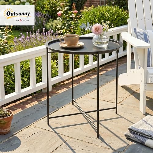 Mesa Auxiliar Exterior Outsunny 46x50 cm