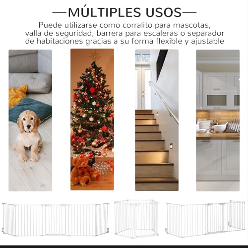 Valla Plegable Para Mascotas PawHut 300x74,5 cm