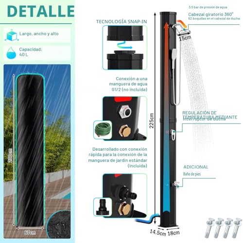 Piscina desmontable Ducha solar 40 l