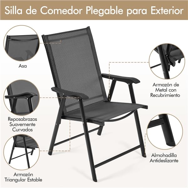 Sillas Plegables De Jardin Yaheetech 65 x 93,5 x 55,5 cm