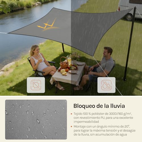 Toldo Vela Impermeable WOLTU filtro de arena 4x4 m