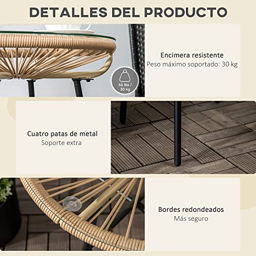 Mesa Auxiliar Exterior Outsunny 50x50 cm