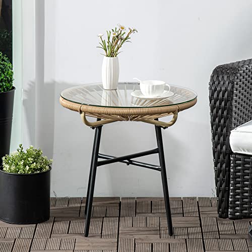 Mesa Auxiliar Exterior Outsunny 50x50 cm