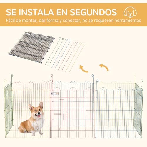 Valla Plegable Para Mascotas PawHut 156x60 cm
