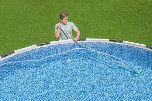 BESTWAY Kit de Mantenimiento para Piscinas AquaClean con Pértiga 279 cm, Limpiafondos Azul