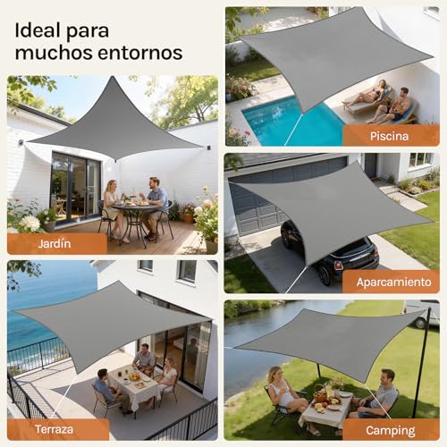 Toldo Vela Impermeable WOLTU filtro de arena 4x4 m