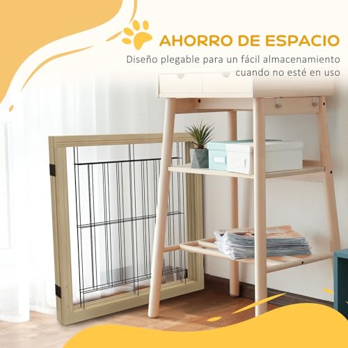 Valla Plegable Para Mascotas PawHut 210x70 cm