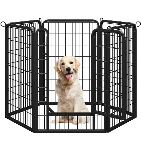 Yaheetech 6 Vallas para Perros Parque para Perros de Metal con Puerta 100 cm Parque de