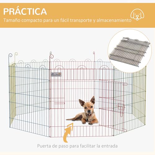 Valla Plegable Para Mascotas PawHut 156x60 cm