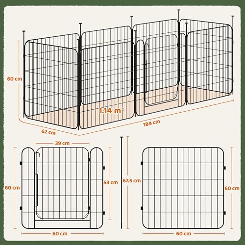 Parque Para Perros Exterior Yaheetech 60 x 60 cm
