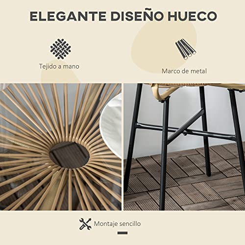 Mesa Auxiliar Exterior Outsunny 50x50 cm