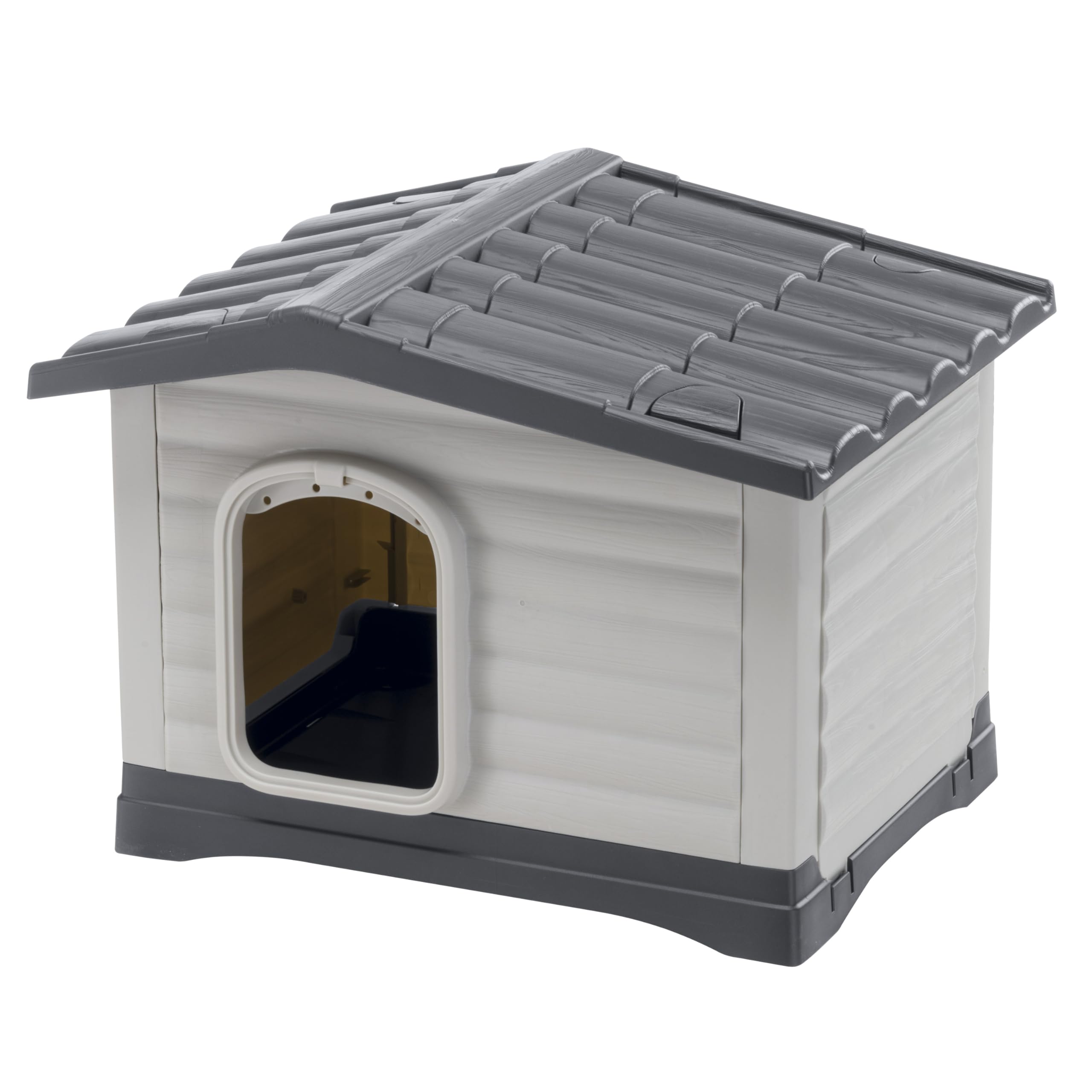 Ferplast Caseta Perros Exterior DOGVILLA 60 SE, Caseta Perro, Casa para Perros, Base