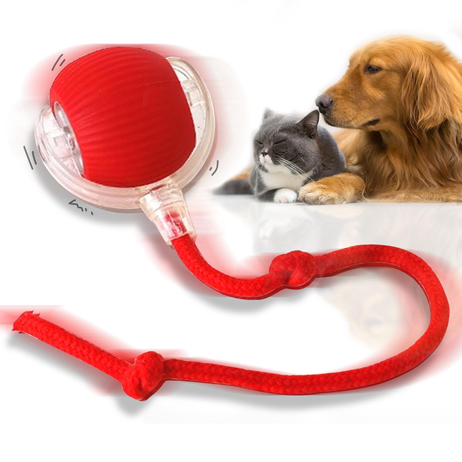 Juguete interactivo para mascotas, Pelota eléctrica con cola para gatos y perros, 360°