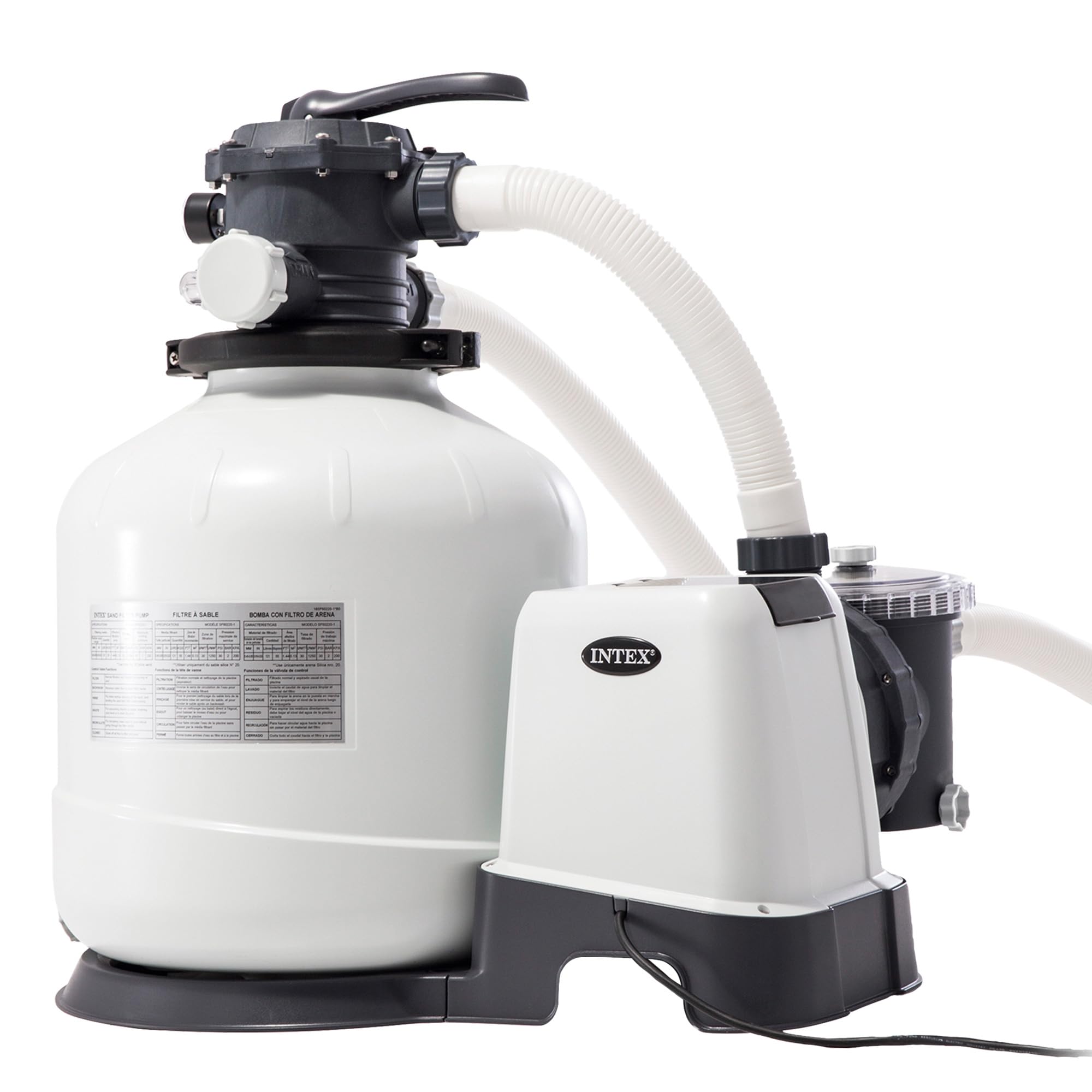 Depuradora de piscina Intex filtro de arena 12.000 L/H 66.000 L 6 funciones