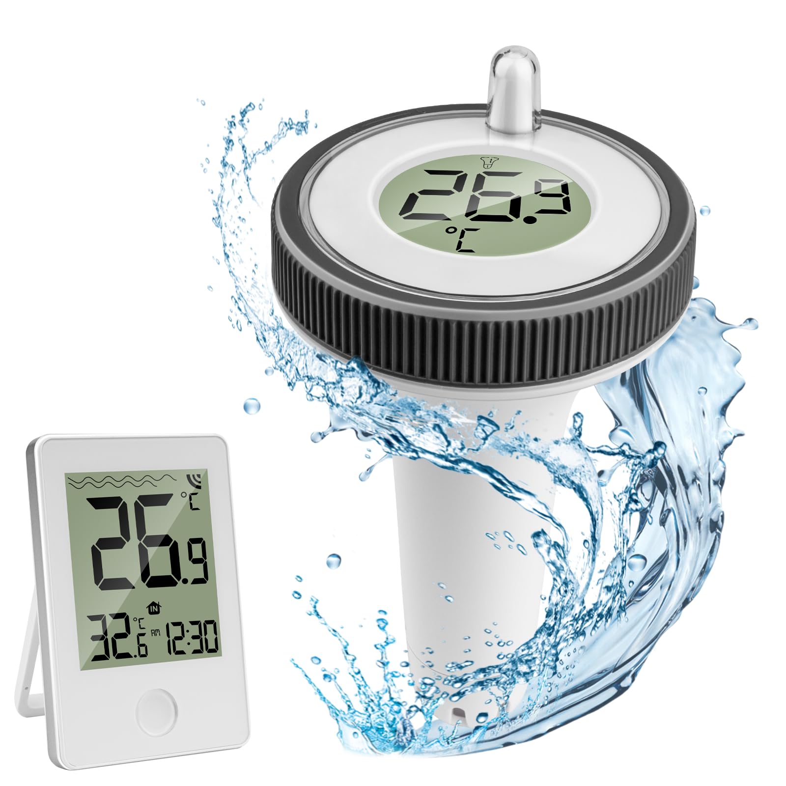 Termómetro Inalámbrico para Piscina, Termómetro Digital Flotante Inalámbrico Resistente