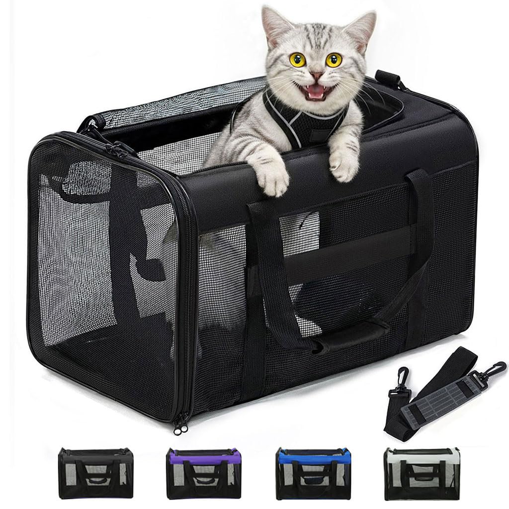 Conlun Transportin Gato, Trasportines Gato con Malla Cuatro Lados,Aprobado por Aerolíneas