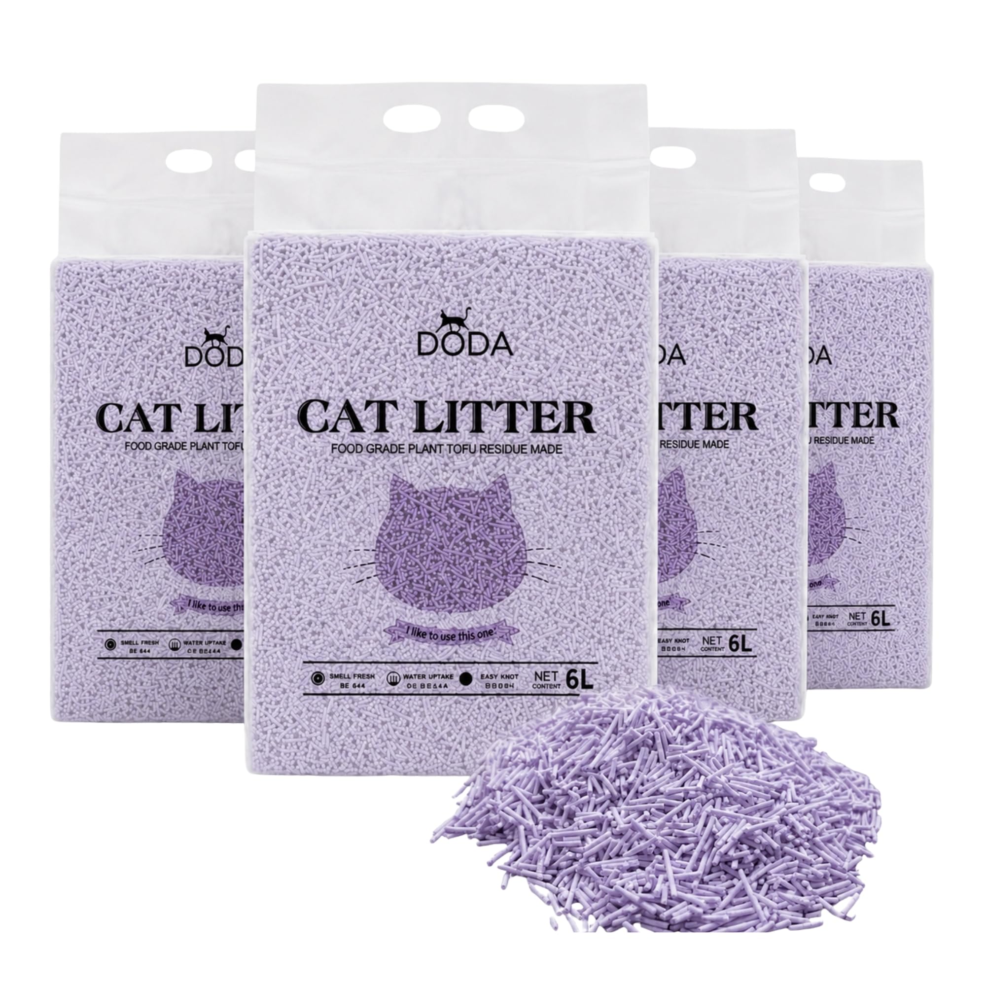 Arena Tofu Gatos 8kg DODA – Arena Aglomerante para Gatos, Arena Vegetal de Tofu