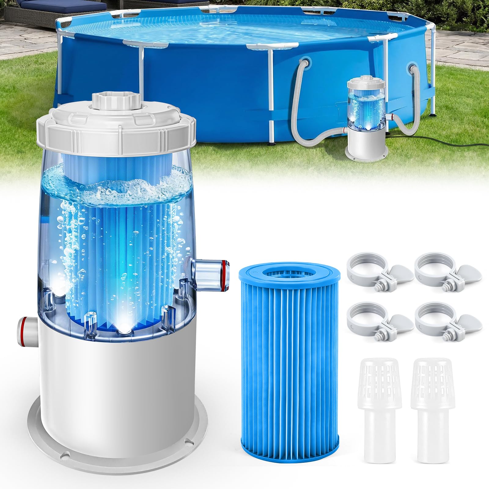Depuradora de piscina cartucho 3785L/H 90W