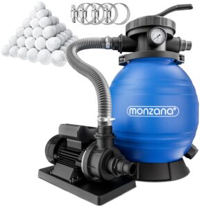 Depuradora de piscina MONZANA filtro de arena 10.200L/h 35.000L 400W 38 mm