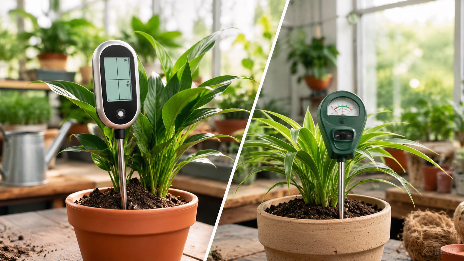 Medidores de humedad para plantas digital 5 en 1 y analógico 3 en 1